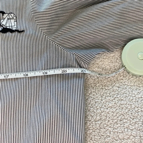 Vintage Light House stitched zip front pinstripe blouse by Las Olas size Medium - Picture 8 of 8